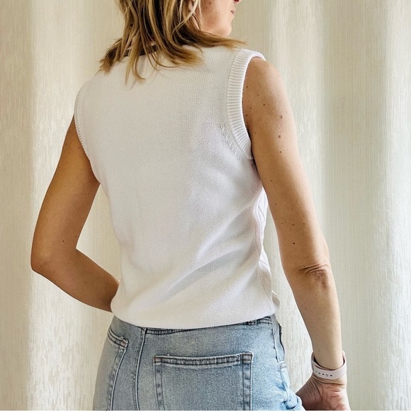 Vintage cable knit cricket style sports vest - Picture 4 of 8